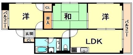 エスポワール湊川公園の間取り画像
