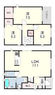 プレジール栗山町B号地の間取り画像