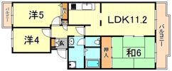 阪神打出浜マンションの間取り画像