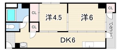 サンハイツ中山手の間取り画像