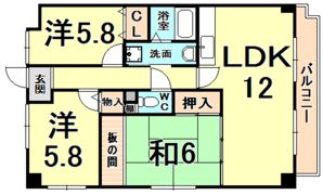 ソレアード門前の間取り画像