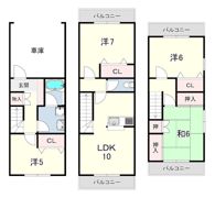 西田町テラスハウスの間取り画像
