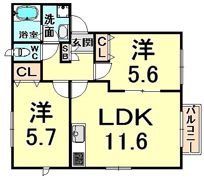 Sフラットの間取り画像