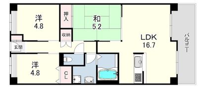 崇徳院ハイツN棟の間取り画像
