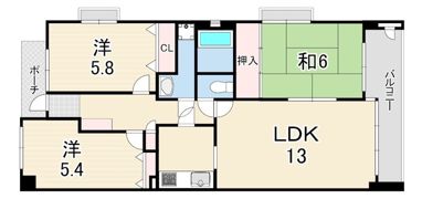 パーク・ハイム芦屋呉川町の間取り画像