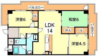 コモンパレス清水が丘の間取り画像