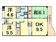 グレース門戸荘の間取り画像