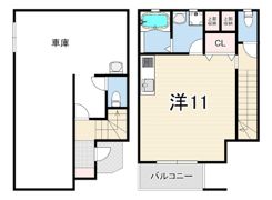安堂寺ガレージハウスの間取り画像