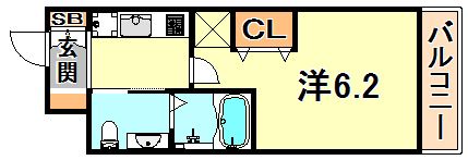 エステムプラザ神戸三宮ルクシアの間取り画像