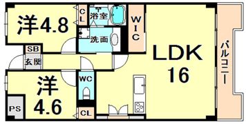 LUXE武庫之荘の間取り画像