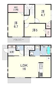 FELICIA甲東園A棟の間取り画像
