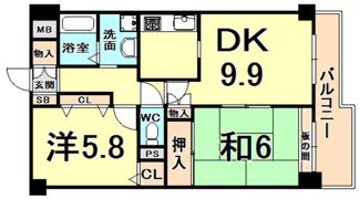 クレマンス甲東園の間取り画像