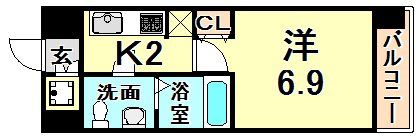 レジュールアッシュ尼崎駅前の間取り画像