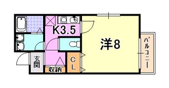 クレール上祇園の間取り画像