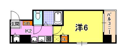プレサンス三宮東アルバーナの間取り画像