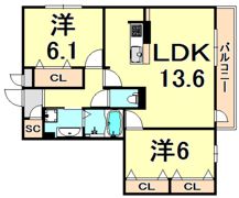 南塚口メディエートプラザ2の間取り画像