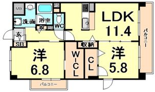 グランジェ東甲子園の間取り画像