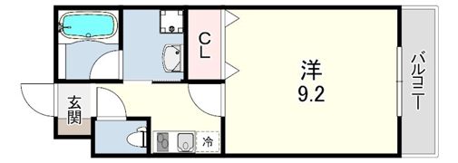 ハイツ湊川の間取り画像