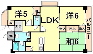 ピノカーサ塚口の間取り画像