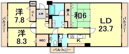ビクトリアコート夙川の間取り画像