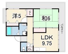 エクセルシア楠丘の間取り画像