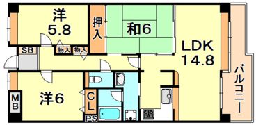 ライオンズマンション垂水北の間取り画像