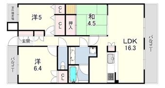 ヒルズ芦屋川グレースコートの間取り画像
