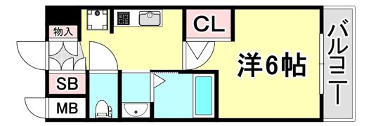 エステムコート新神戸2駅前山手の間取り画像