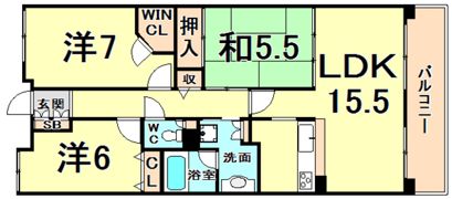 甲子園三番町ハイツの間取り画像