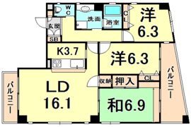 プレシオ甲子園口の間取り画像