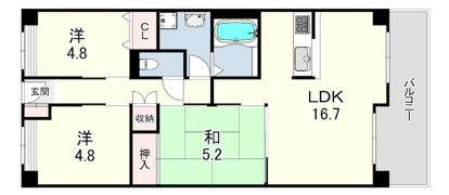 崇徳院ハイツN棟の間取り画像