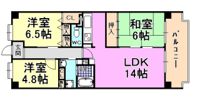 芦屋セゾン業平の間取り画像