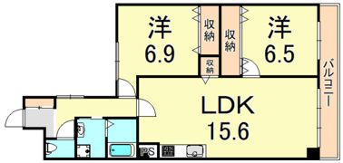 パレロワイヤル武庫之荘の間取り画像