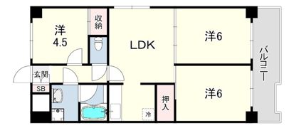 日宝アドニス塩屋の間取り画像