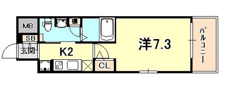 エステムプラザ神戸水木通グランクロスの間取り画像
