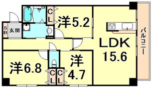 ロジュマンヴェール若草の間取り画像