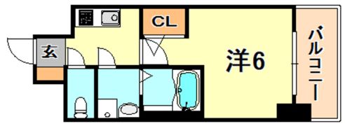エスリードレジデンス神戸兵庫駅前の間取り画像
