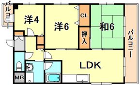 ハイツベルビュウの間取り画像