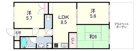 IO甲子園1番館の間取り画像