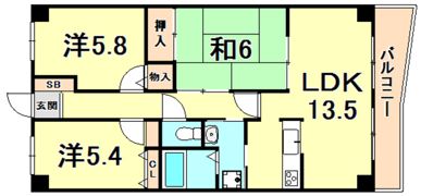 シェルプール壱番館の間取り画像