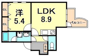 アミーグランコート三宮の間取り画像