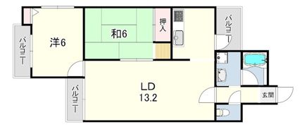 ワコーレグリーンコート芦屋の間取り画像