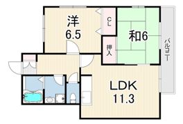 パレ・シェール霞ヶ丘の間取り画像