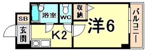 ローズコーポ阪神尼崎の間取り画像