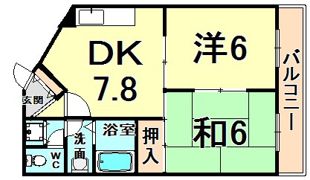 武庫之荘北アイビーコートの間取り画像
