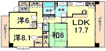アーバンドルフ甲子園口の間取り画像