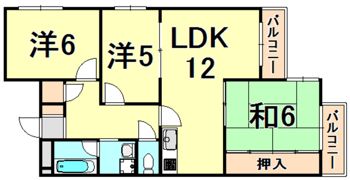 越水ハイツの間取り画像