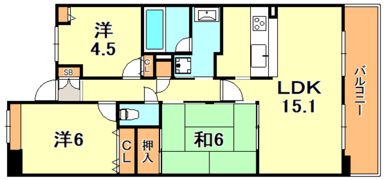 サンメゾンジェームス山サウスヒルズの間取り画像