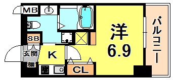 エステムコート三宮駅前3マジェスティの間取り画像