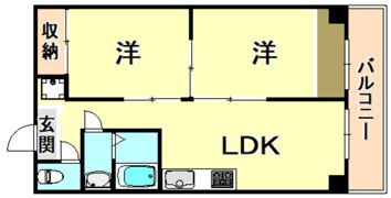 ダイバーシティ神戸長田B棟 Bの間取り画像